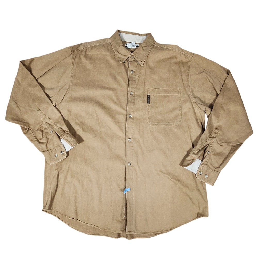 Columbia Sportswear Company Mens Long Sleeve Button Down Shirt‎ Tan XXL
